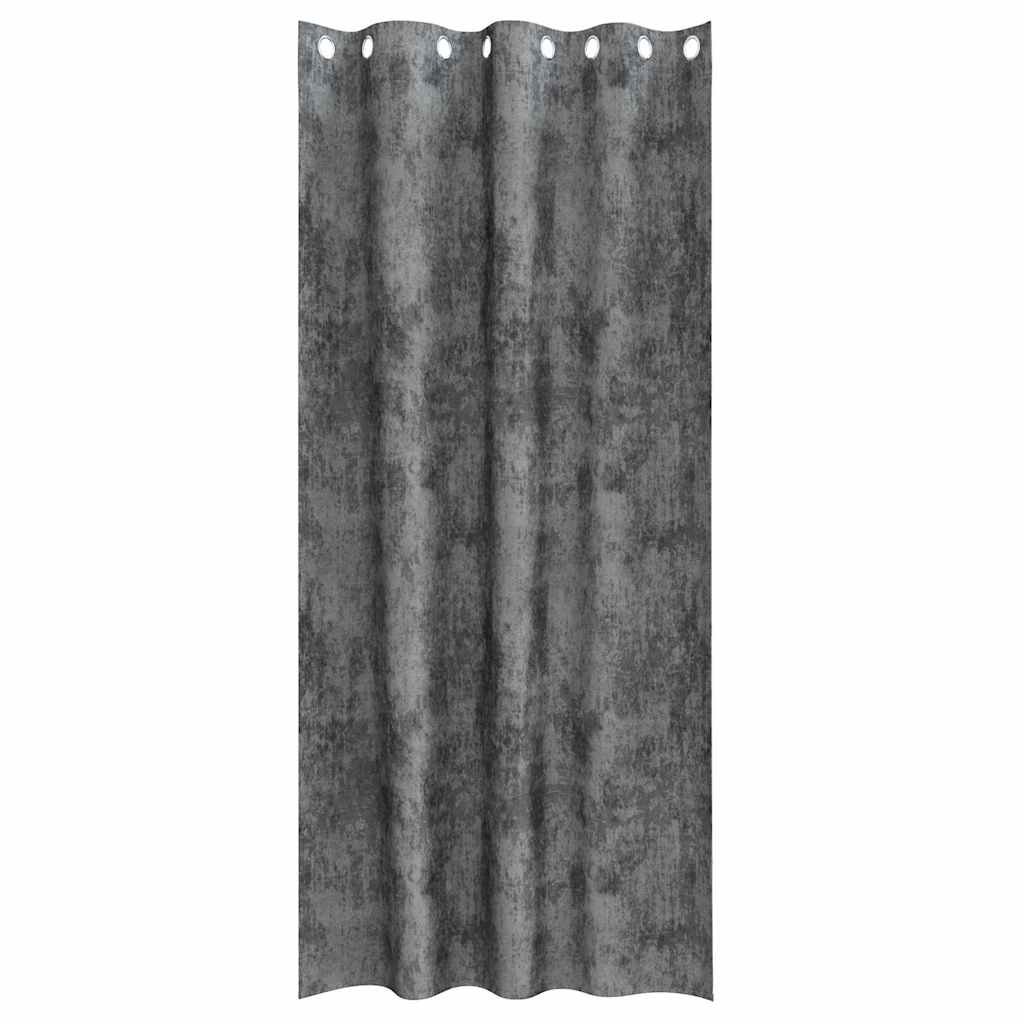 Curtain with Curtains 2 pcs Grey 245 x 140 cm Velvet